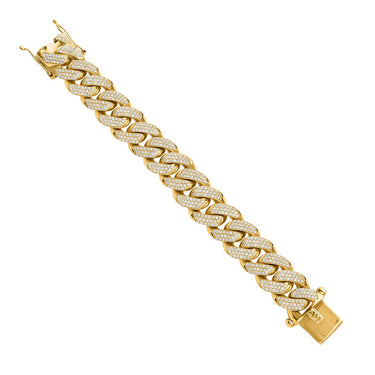 Grand Diamond Cuban Bracelet in 14k Yellow Gold 19 Ctw